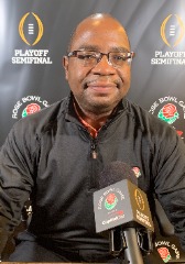 Scottie at the 2021 CFP Semifinal at the Rose Bowl Game.